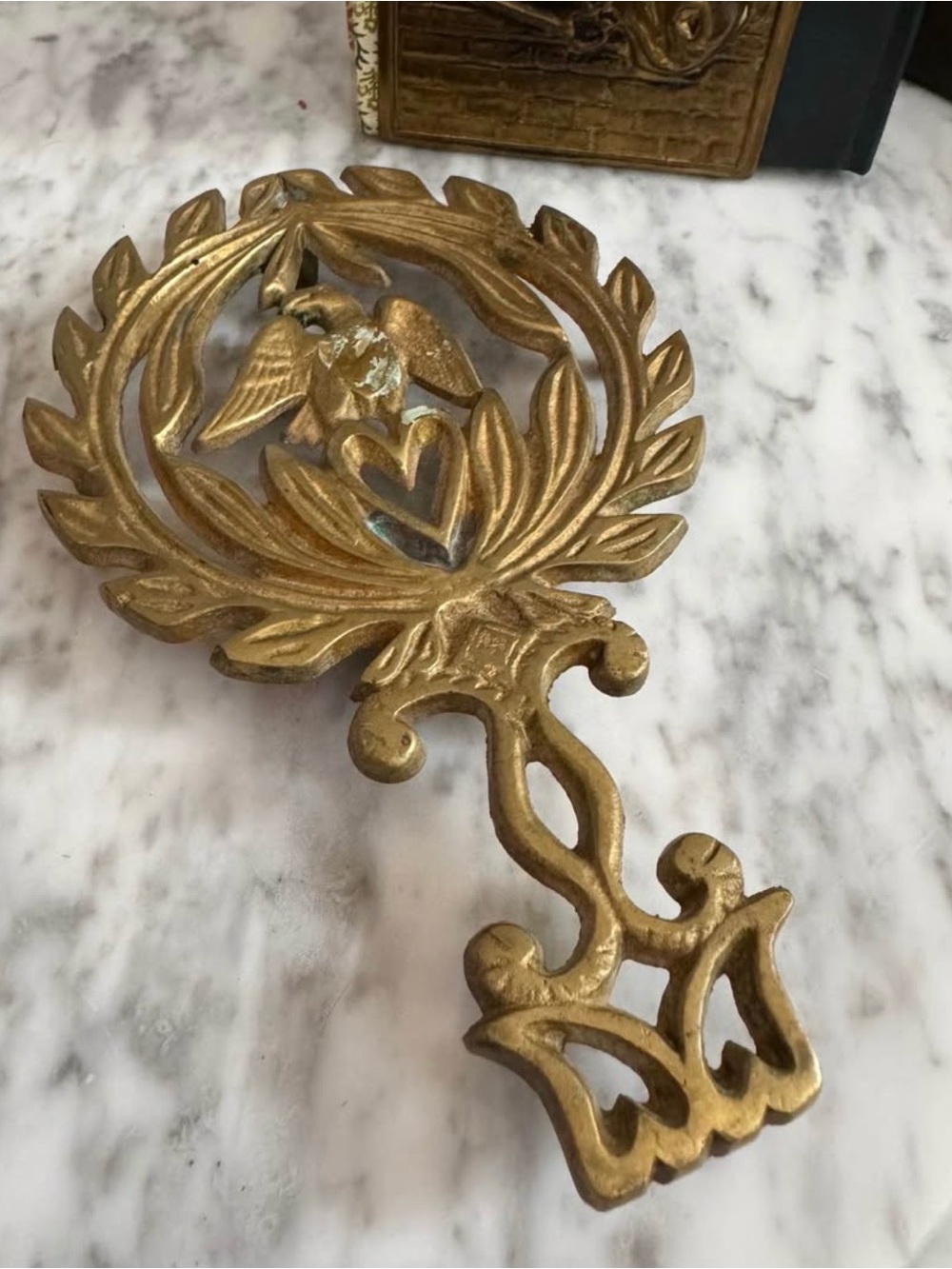 Vintage brass trivet  with eagle
